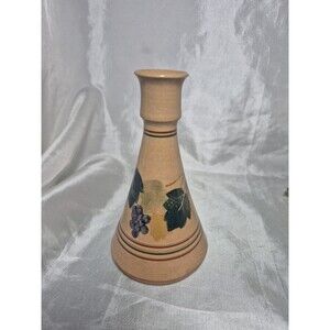 Happy Valley Potworks Candle Holder Or Vase With Grape And Leaf Design